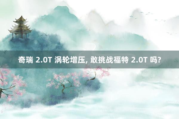 奇瑞 2.0T 涡轮增压, 敢挑战福特 2.0T 吗?