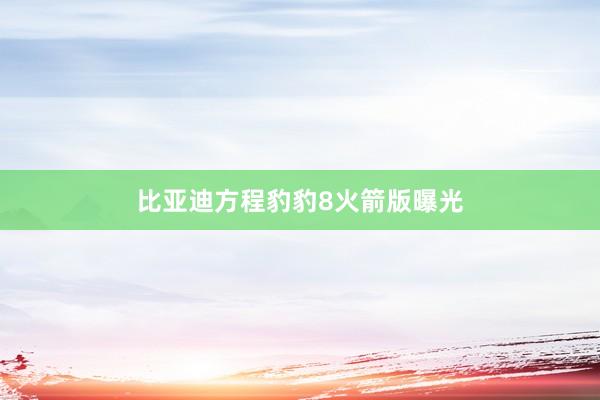 比亚迪方程豹豹8火箭版曝光