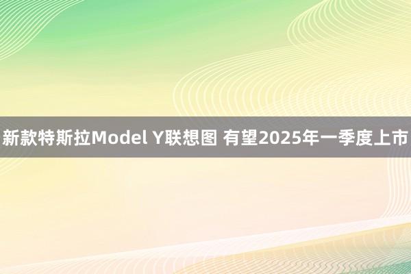 新款特斯拉Model Y联想图 有望2025年一季度上市