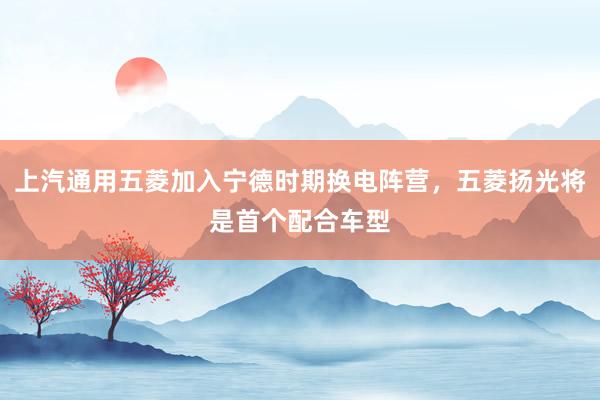 上汽通用五菱加入宁德时期换电阵营，五菱扬光将是首个配合车型
