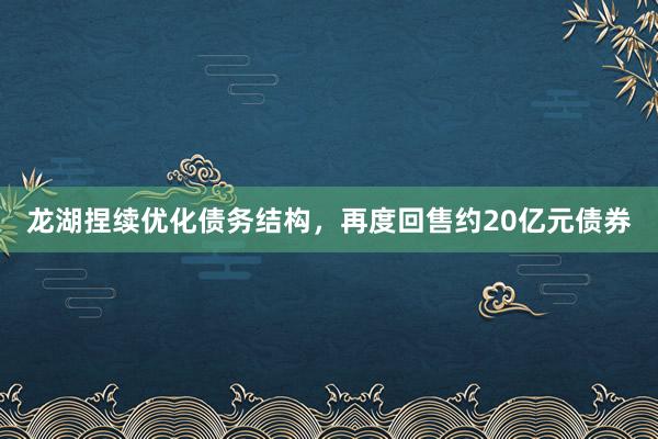 龙湖捏续优化债务结构，再度回售约20亿元债券
