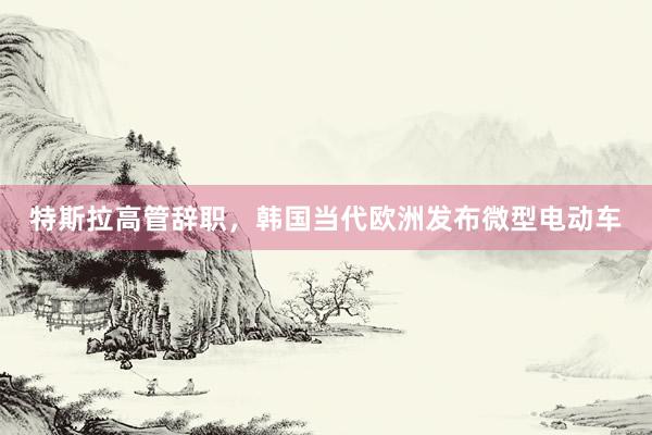 特斯拉高管辞职，韩国当代欧洲发布微型电动车
